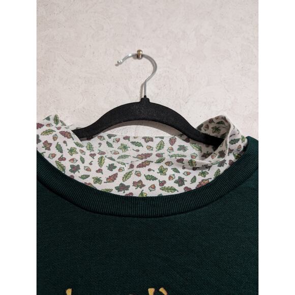 VTG Basic Editions 90's Autumn Birds Sweater Green Granny Core Size 2X - Picture 6 of 11